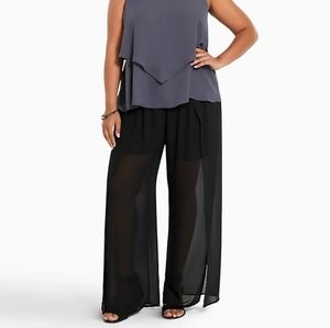 TORRID chiffon side slit wide pants